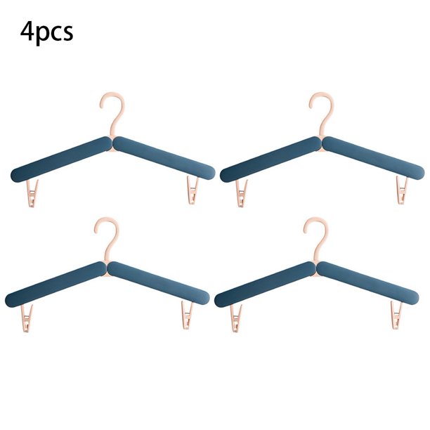 Paquete de 4 perchas plegables de viaje ABS, ligeras y portátiles, para ropa, calcetines