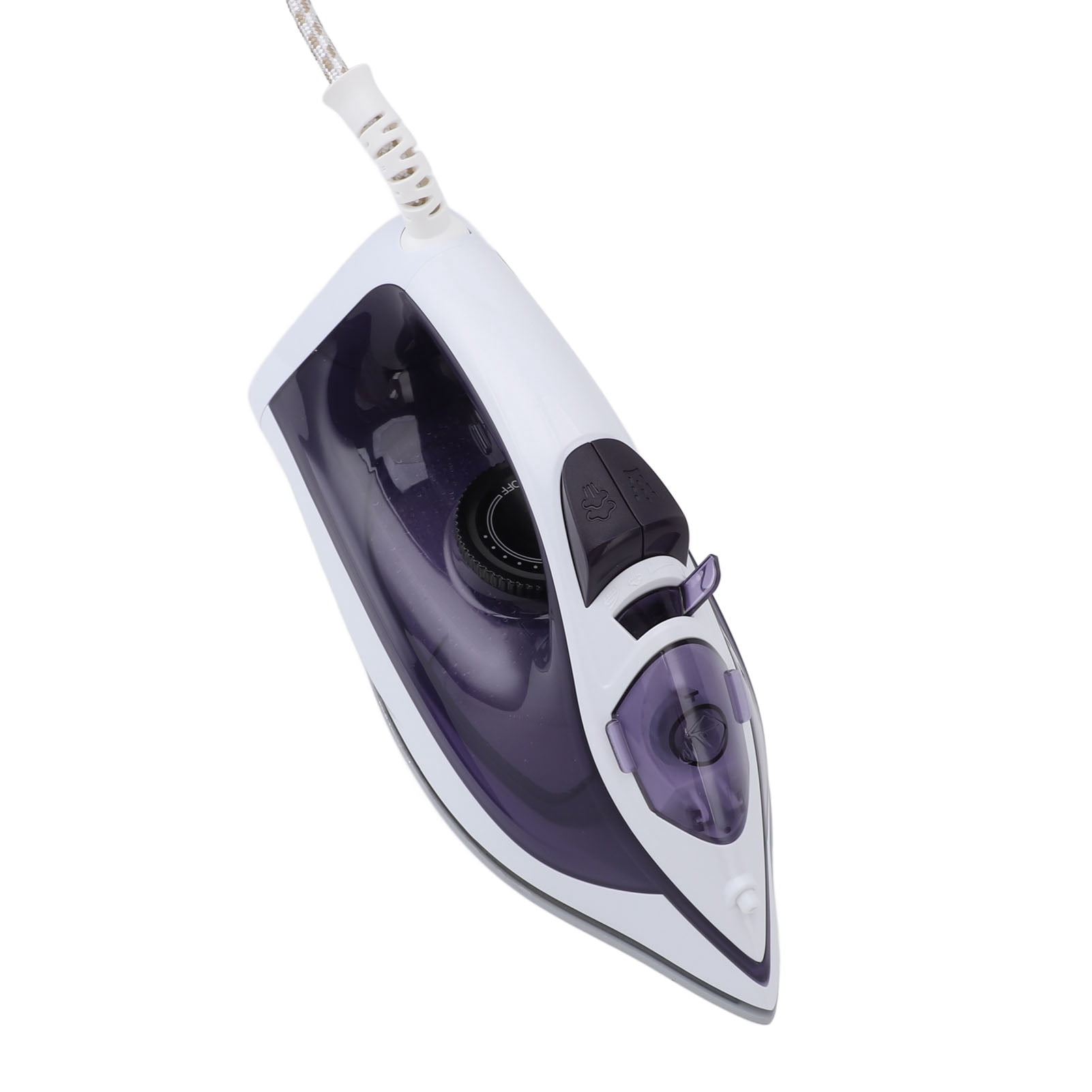 Nieyigj 1600W Steam Iron for Clothes with 210ml Water Tank, Professional Microsteam Holes Dry Wet Ironing Machine for Home and Travel, Purple (10.4 inches / 26.5 cm)