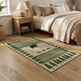 thumbnail image 2 of ODIKA 5'x7' Washable Area Rug Cabin Motif Forest Border Wildlife Print Motifs Lake Fishing Flowing Dynamic for Dining Room, Under Table, Home Office, Non-Slip Chair-Friendly, 2 of 7