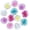 Colorful - 12pcs, variant on 12 count Colorful Pom Hair Ties, Elastic Ponytail Holders, Shiny Cute Scrunchies, Hair Accessories for Women for Parties, Show, Festivals - White, , Light , Yellow, Blue,