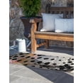thumbnail image 2 of Unique Loom Outdoor Modern Collection Area Rug - Mira (2' x 8' Runner White and Black/Gray), 2 of 9