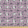 thumbnail image 2 of Ambesonne Spaceship Fabric by the Yard Upholstery, Rockets Clouds and Stars, 10 Yards, Pale Purple White, 2 of 5