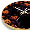 Cat Round Printed Wall Clocks with Hooks and Gold Stand Silent Non