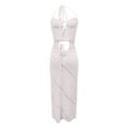 thumbnail image 6 of Bathing Suit Cover Up Beach Clothes for Women Swimwear Cover Ups Women's Knit Dress Front Long Beach Clubwear Solid Color Backless Cut Outs, 6 of 6