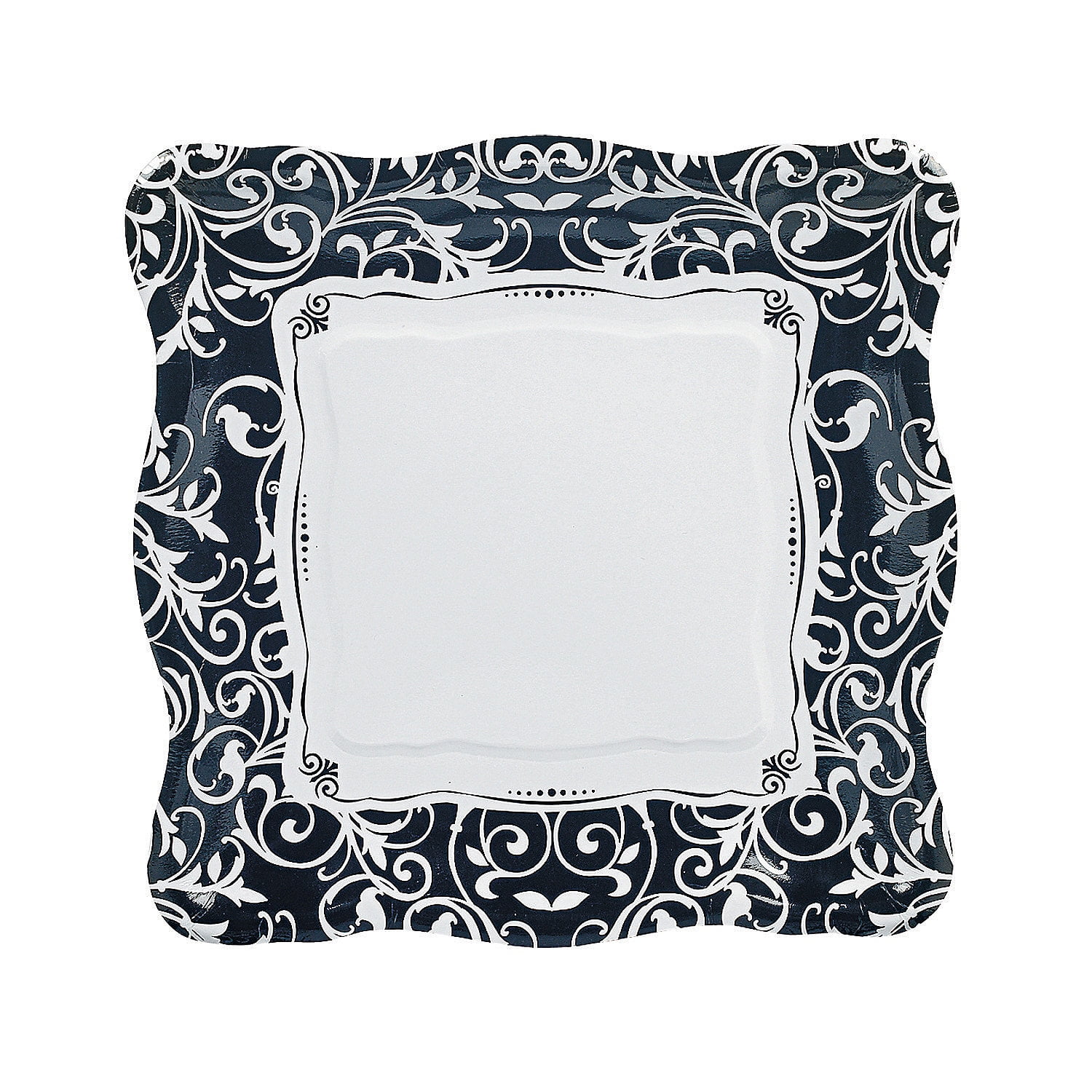 Fun Express Black & White Design Dinner Plates for Wedding Party