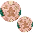 thumbnail image 6 of SKYSONIC Cute Christmas Gingerbread Pot Holders Trivets, 2 Pcs Heat Resistant Trivets,Pink Ornament Cotton Thread Weave Mats for Hot Pads Pans Pot Bowl Teapot for Kitchen Decor, 6 of 7