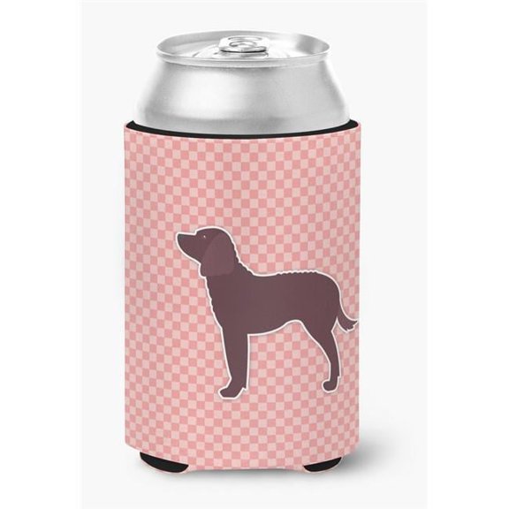 American Water Spaniel Checkerboard Pink Can or Bottle Hugger