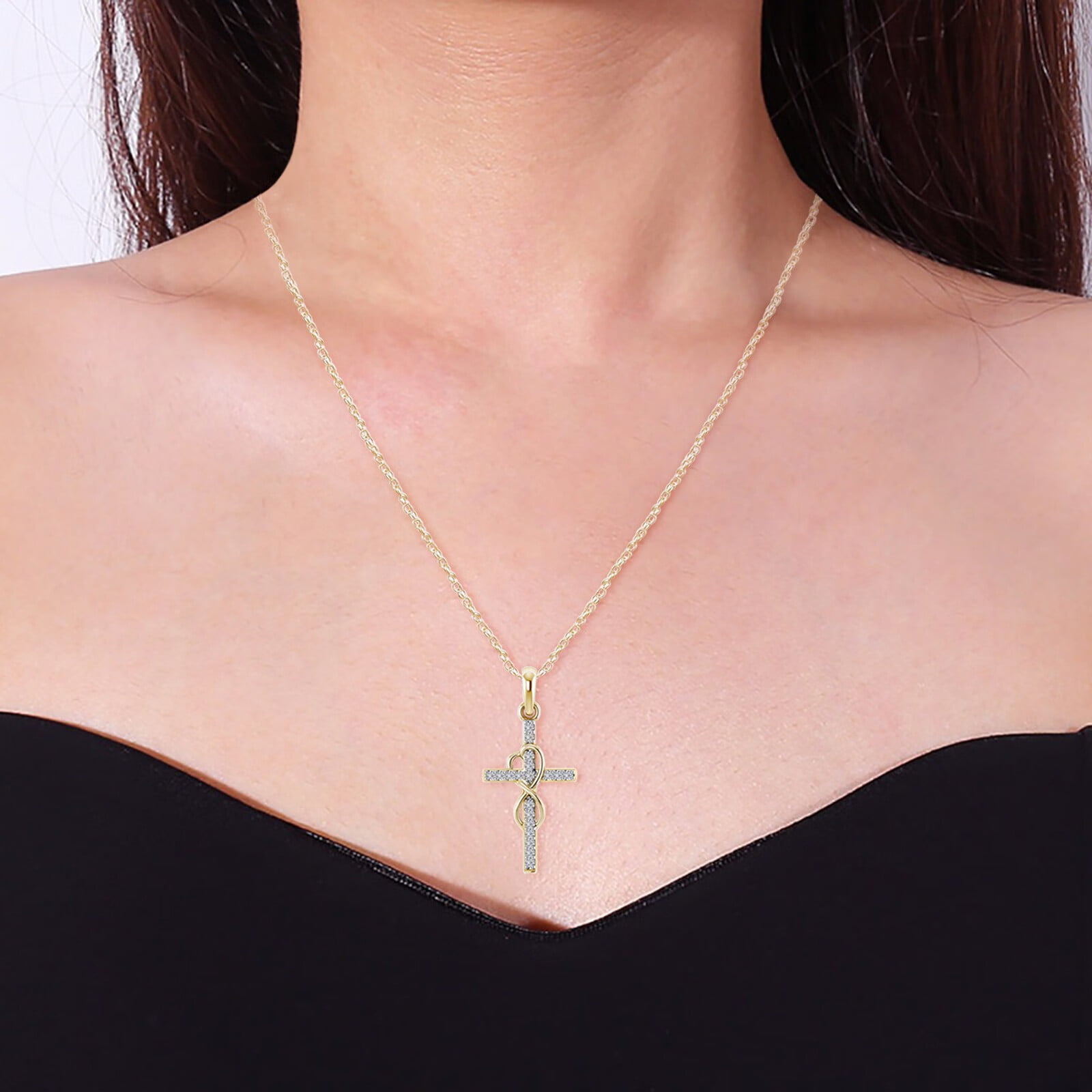 Thin Diamond Cross Necklace – Happy Jewelers