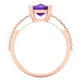 thumbnail image 4 of 3.96ct cushion cut purple natural amethyst 18k rose gold Bridal Wedding Engagement Promise Anniversary Ring for Women size 10.5, 4 of 7