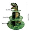 thumbnail image 3 of Mupvlun Dinosaur Cupcake Stand Decorations 3 Tier Sturdy Cardboard Cupcake Holder Toppers For Girl Boy Birthday Party Dinosaur Jungle Theme Party Dessert Tower Supplies Green, 3 of 8