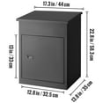 thumbnail image 4 of KFFKFF Outdoor Parcel Drop Box, Spacious Coded Lock Mailbox, Durable Galvanized Steel, 17.3"x13.8"x22.8", Theft-Deterrent Design, IPX3 Water-Resistant, Wall Mount for Porch or Curbside, 4 of 9