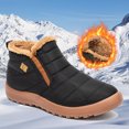 thumbnail image 2 of Tuphregyow Women's Waterproof Snow Boots with Thick Non Slip Sole, Padded Warm Cotton Lining, and Plus Size Options Black 39, 2 of 5