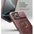 thumbnail image 4 of Pour iPhone 16 Pro Max Étui Magnétique avec Cache Coulissant pour Caméra & Support Réglable & Protecteur d'Écran Intégré, Étui Pare-Chocs Robustes - Noir Nuit, Rouge Vin, 4 of 5