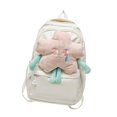 thumbnail image 3 of Mochila Escolar Para Mujer, Mochila Escolar Con Cremallera, Para Adolescentes Y Niñas, Color Blanco, 3 of 8