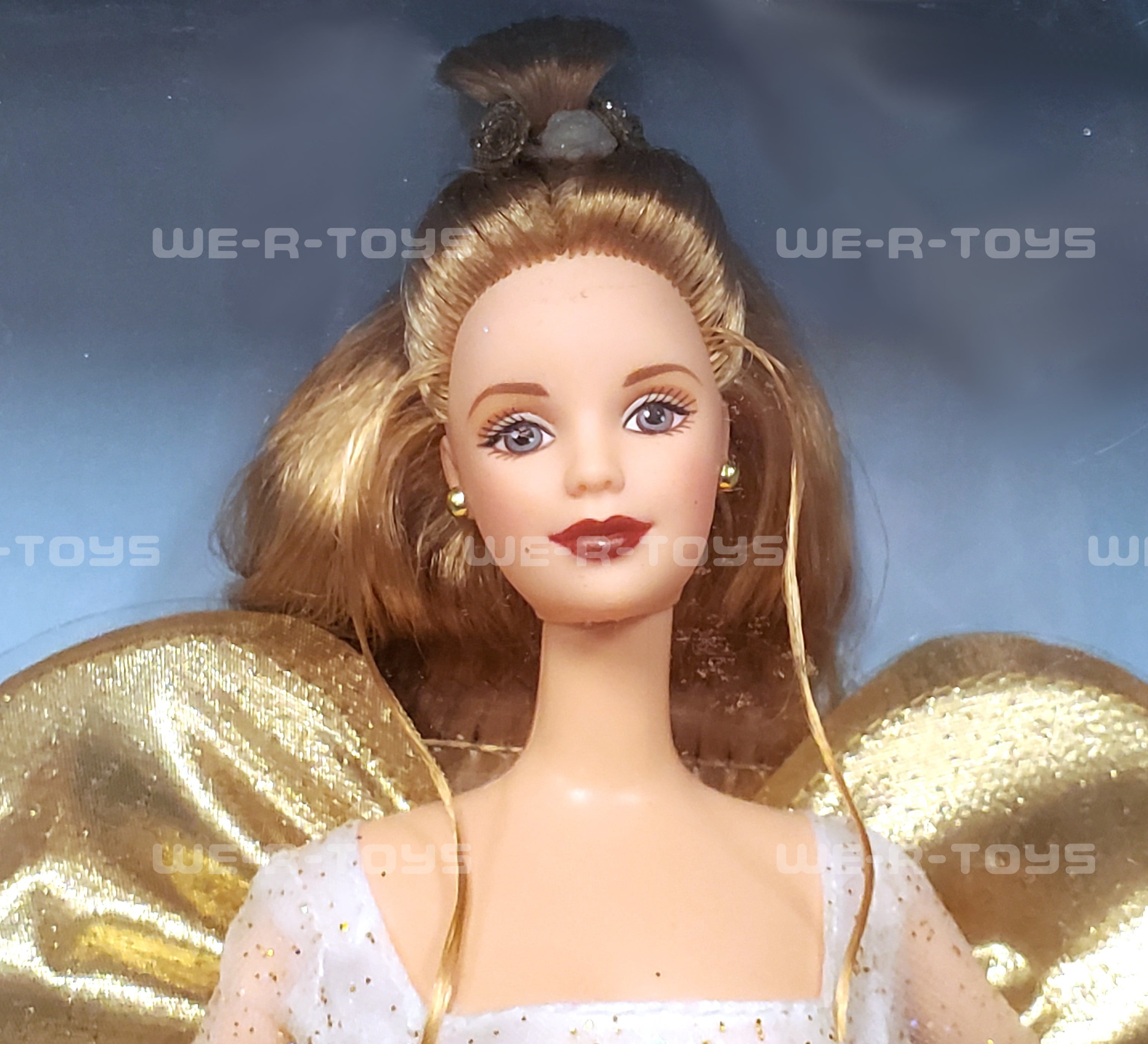 Barbie Angelic Blonde Doll, Special Edition 1999, Light Skin, Clear Eyes, White and Gold Gown