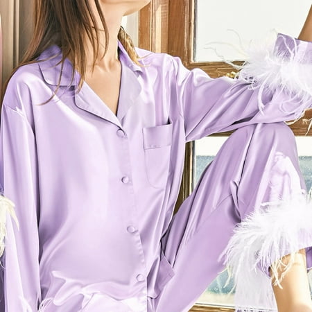 

Women s Casual Sleepwear Long Sleeve V Neck Sleepwear Homewear Suit