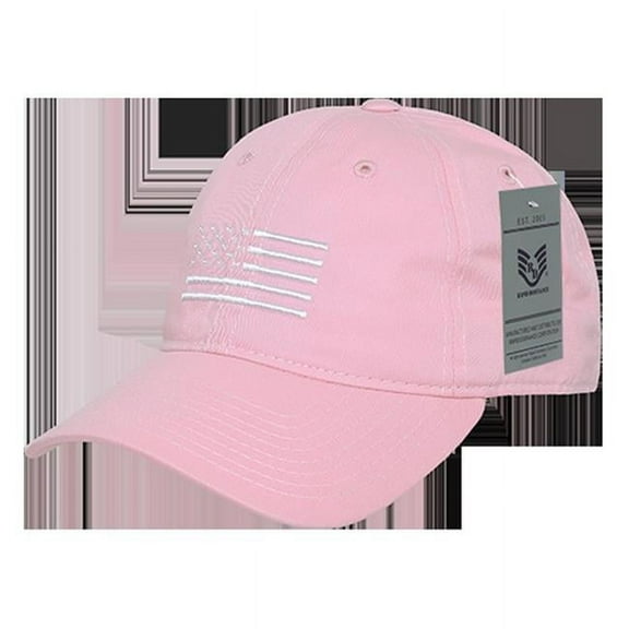 RapDom White US Flag Graphic Relaxed Mens Cap [Pink - Adjustable]