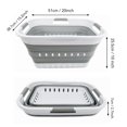 thumbnail image 3 of SAMMART Cesta de lavandería plegable de plástico con 3 asas de 30 l (8 galones) – Contenedor/organizador de almacenamiento emergente plegable – Cesta/cesta para ahorrar espacio (blanco/gris), 3 of 5