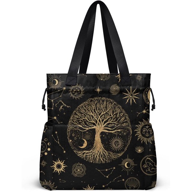 Sac à Lunch pour Femmes Isolé Sac à Lunch à Cordon pour le Travail, Grande Boîte à Lunch Résistante aux Taches pour Femmes avec Contenants, Sac Cromwell à Fermeture Cintrée Sac à Lunch Réutilisable pour Homme Noir Bureau