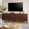 thumbnail image 4 of Kuublock Sideboard Buffet Cabinet Credenza Modern Fluted Walnut 3 Drawers 2 Doors 47 Inch, 4 of 7