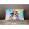 thumbnail image 4 of Bernese Mountain Dog Hippie Dawg Fabric Decorative Pillow 12 in x 16 in, 4 of 4