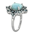 thumbnail image 2 of 5.40 Cts. Larimar London Blue Topaz 925 Sterling Silver Cluster Ring, 2 of 5
