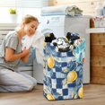 thumbnail image 5 of Yayeee Freestanding Laundry Hamper with Handle Collapsible Large Storage Basket for Clothes, Retro Plaid Lemon, 5 of 7
