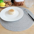 thumbnail image 3 of 14 Inch Round Braided Placemats, Heat-Resistant Stain Resistant Anti-Skid Place Mat, Round Table Mats Washable Polyproplene Table Mats Placemats for Dining Tables (Set of 4,Silver ), 3 of 9