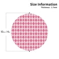 thumbnail image 2 of Lsque pink argyle Pattern 4" Drink Coasters Set of 4, PVC Leather Absorbent Coasters, Table Coaster Set Decorative Coffee Cup Coasters Housewarming Gift-Round Shape, 2 of 6