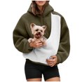 thumbnail image 4 of vigerkar Womens Kangaroo Pouch Color-block Hoodie for Dogs Cats Pet Carrier Hoodie Long Sleeve Hooded Pullover Animal Holder Sweatshirt (AG, XXL), 4 of 7