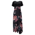 thumbnail image 5 of FcBaudy Robe à Manches Courtes à Col Rond, Robes pour Femmes, Robes d'Été pour Femmes Robe Teinture sur Nœuds Colorée Longue à Imprimé Floral pour Femmes Plage Décontractée Maxi Robe d'Été Robe pour Femme, 5 of 5