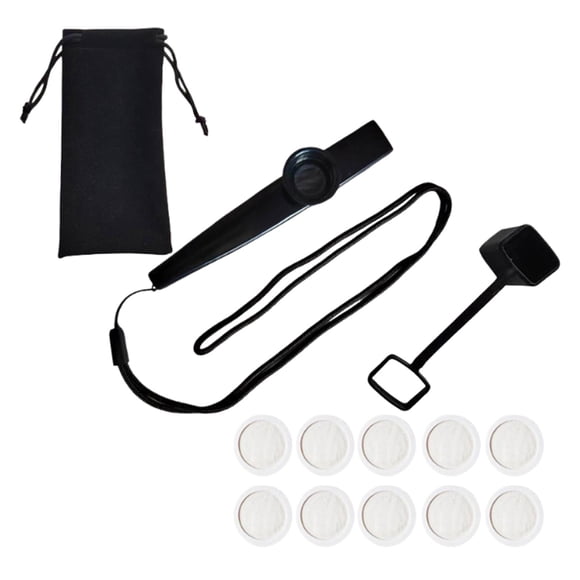 Flauta Kazoo con cordón, instrumento musical para regalar a los amantes de la música en el escenario. negro