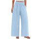 thumbnail image 1 of Pantalones de la Cintura Elástica de las Mujeres de Color Sólido Bolsillo Casual Pantalones de Moda 95% Poliéster 5% Spandex, Nuevos Pantalones Estirables para el Uso Diario, 1 of 9