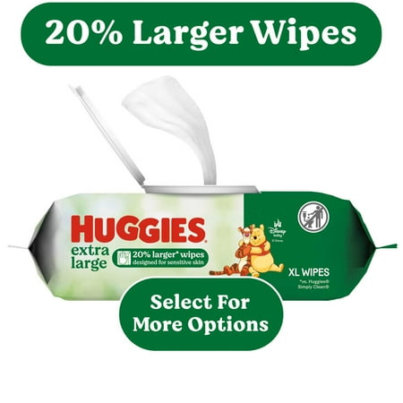 Huggies Extra Large Baby Wipes, Unscented, 1 Flip-Top Pack (42 Wipes Total) (Select for More)