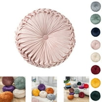 Eurhowing 13.8" Pumpkin Pleated Throw Pillows, Sofa Tatami Pillow, Round Couch Pillows for Living Room, Sofa, Bed, Pink