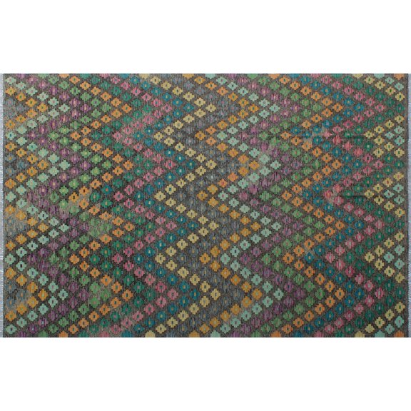 Sangat Maite Drk. Brown/Orange Rug, 6'10" x 9'7"