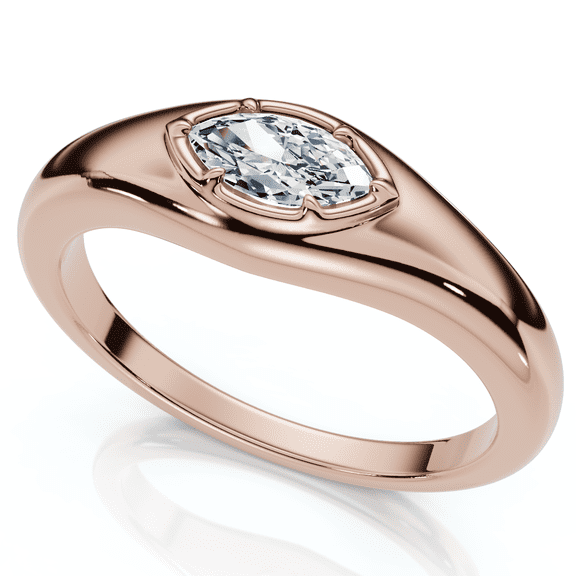 Pompeii Stackable Marquise Diamond Eloise Anniversary Ring 10k Gold Lab Grown EF/VS