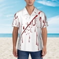 thumbnail image 2 of Fotbe Bloody Hand Camisa Hawaiana para Hombre Unisex – Camisa Casual de Verano con Botones de Manga Corta de Algodón y Lino,Large, 2 of 7