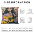 thumbnail image 5 of BANET  Guitar Girl Throw Pillow Covers Kids Music Theme Cushion Case Cartoon Girl Decorative Pillowcase for Girls Colorful Home Decor 18x18in, 5 of 5