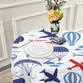 thumbnail image 5 of SKYSONIC Cute Airplane Round Tablecloth 60In,Table Cover Water Resistant Spill Proof Large Table Cover for Indoor & Outdoor Family Gathering Dinner, Hotel, BBQ, 5 of 7