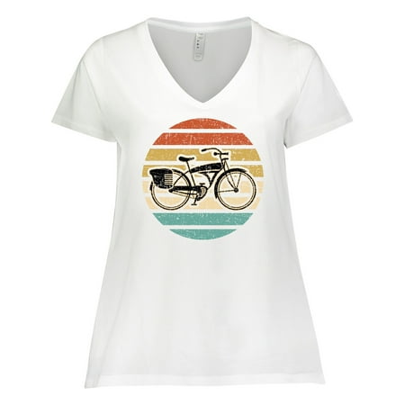 Inktastic Cycling Vintage Bicycle for Cyclist Women s Plus Size V-Neck T-Shirt price history on PriceWatchPro