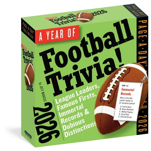 Year of Football Trivia! Page-A-Day(r) Calendar 2026: League Leaders, Famous Firsts, Immortal Records & Dubious Dist, (Paperback)