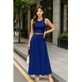 thumbnail image 2 of Moomaya Womens 2 Pcs Skirt Set - Sleeveless Crop Top and High Waisted Flared Maxi Skirt - Soft Viscose Jersey Co-ord Outfit, 2 of 6