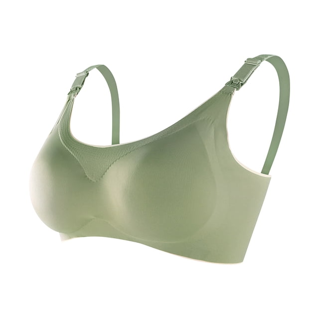 Señoras Traceless Cómodo Seda de hielo Transpirable Sin anillo de acero Hebilla frontal Sujetador de lactancia Ropa interior de mujer Fridja nalpqowj37008