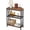 Rustic Brown + Black, variant on Narrow Side Table, End Table with 3 Tier Storage Shelves, Industrial Rustic Accent Skiny End Tables for Small Spaces, Slim Couch Beside Table, Small Hallway Table for Living Room (White+Gold)