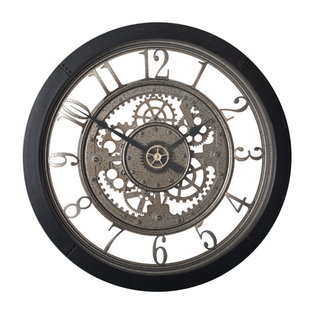 Studio Designs Home Pinnacle Gear 24 Wall Clock With Glass Face Com - Pinnacle Oversized Black And Bronze Metal Wall Clock Studio Designs Home Pinnacle Gear 24 Wall Clock With Glass Face Com - Pinnacle Oversized Black And Bronze Metal Wall Clock