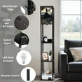 thumbnail image 4 of Arts Floor Lamp with Shelves Corner Bookshelf Lamp for Living Room Bedroom Office Decor, Mystic Vigilante Silhouette Wall Decor LED Modern tall Lamp with 3 Color LED Bulb, 4 of 5