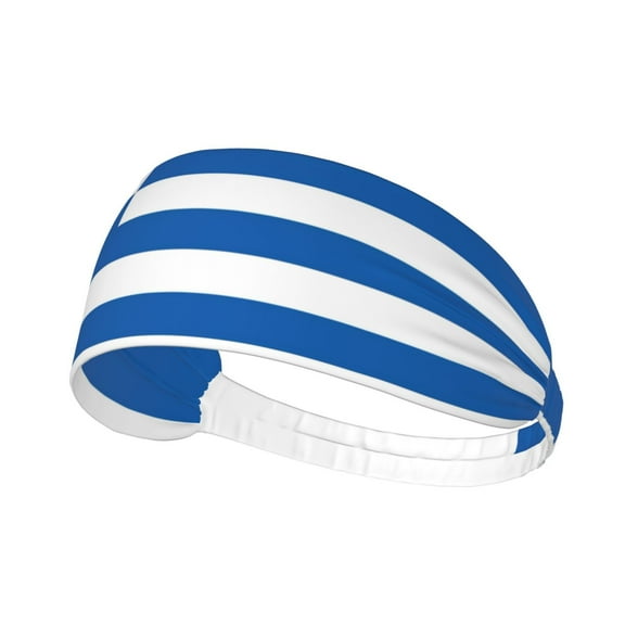 Flag Of Greece Sports Headbands Sweatbands Non Slip Sweat Bands Athletic Workout Fashion Wide Hair Bands For Men Women
