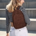 thumbnail image 5 of Balery Dark Brown Glitter Mochila Clásica Impresa Básica para Viaje, Mochila Escolar Resistente al Agua, Mochila de Lona con Correas Ajustables-Medium, 5 of 5