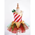 thumbnail image 4 of MSemis Kids Girls Santa Xmas Candy Cane Ballet Tutu Dress Christmas Party Dress Red 8, 4 of 7